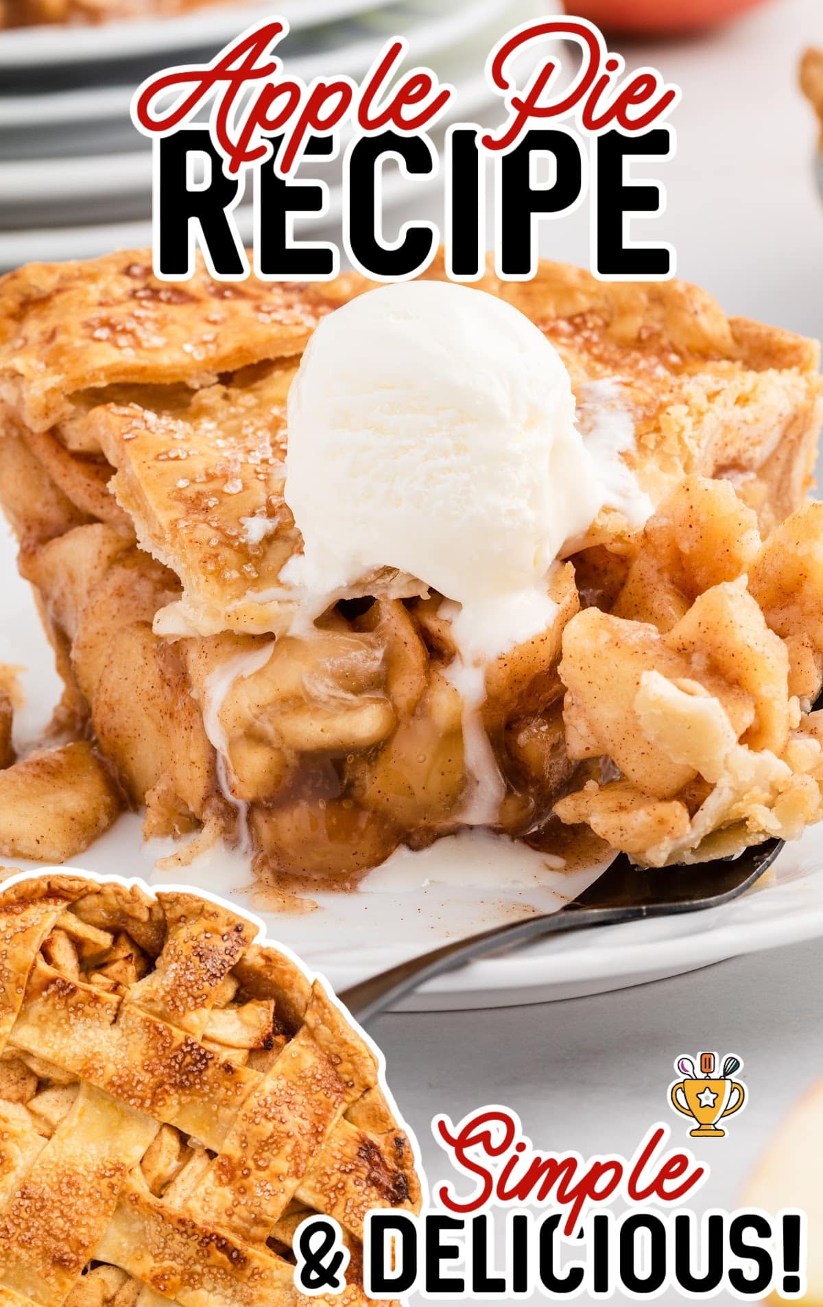 A Fork poking a piece of Apple Pie