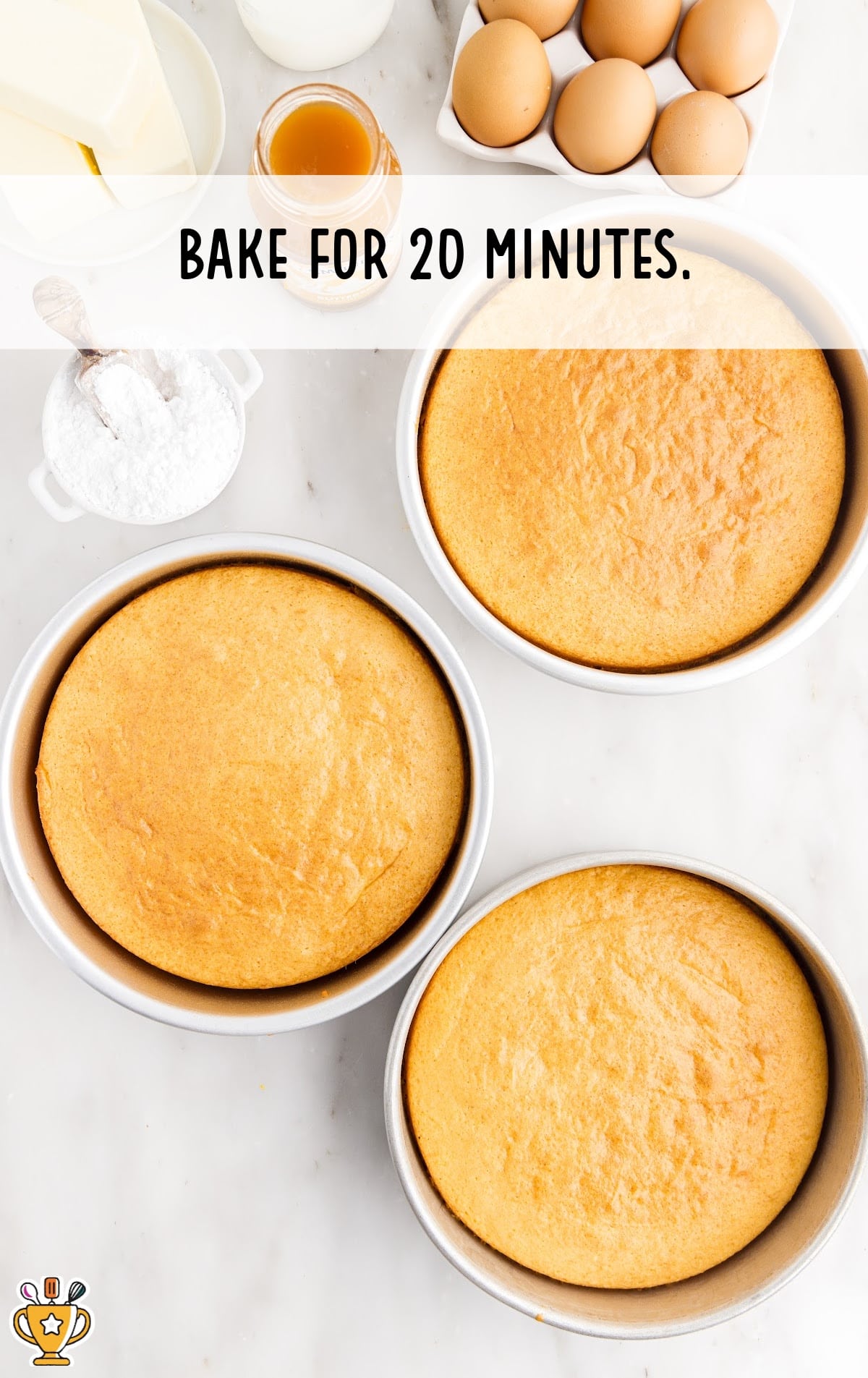 Three Baked Cakes in pans