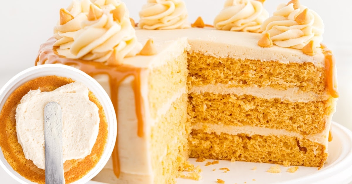 Butterscotch Cake on a plate