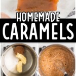 A picture showing the steps to make Caramels