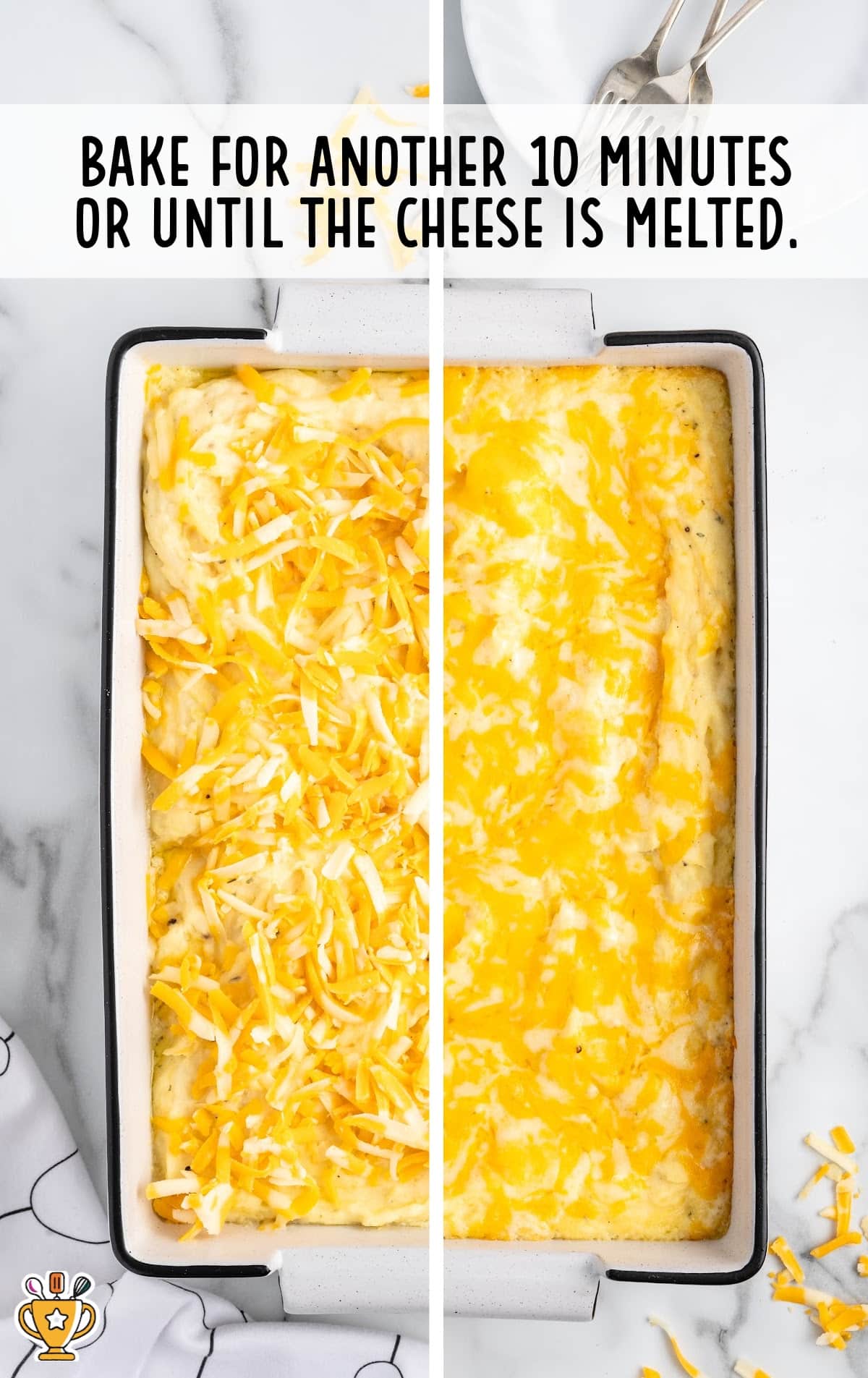 Cheesy Mashed Potatoes in a baking tin