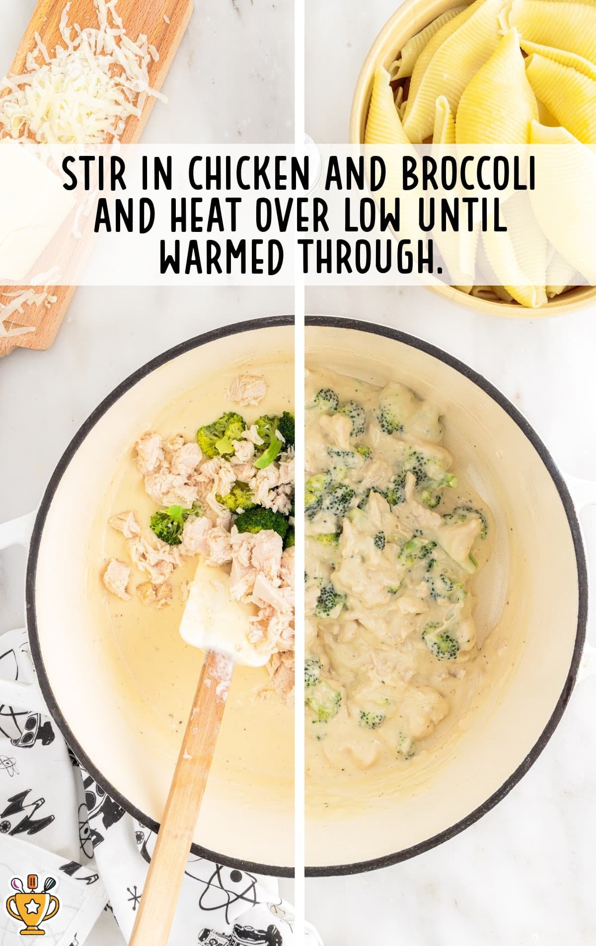 Chicken and broccoli cooked together
