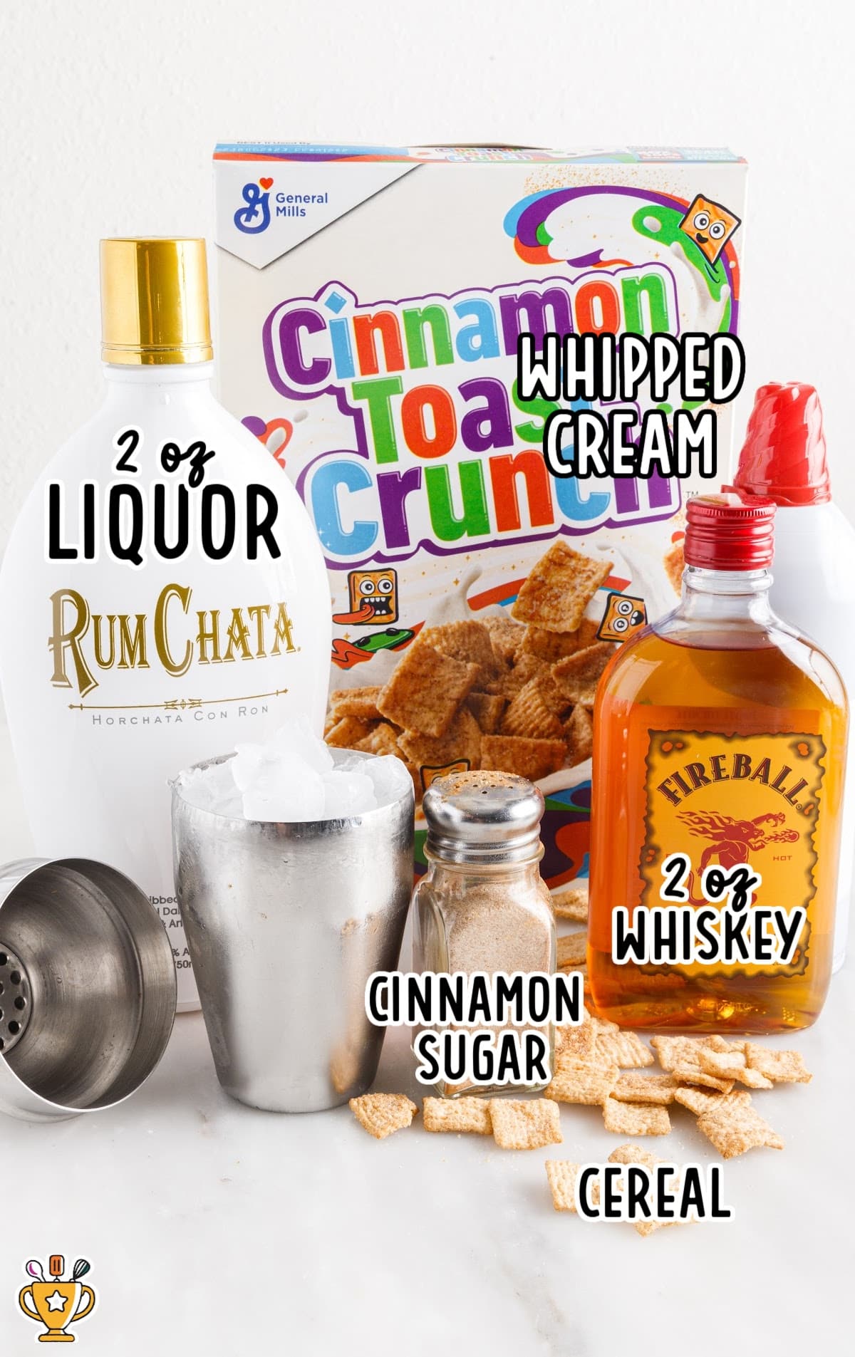 Ingredients for making Cinnamon Toast Crunch Shot