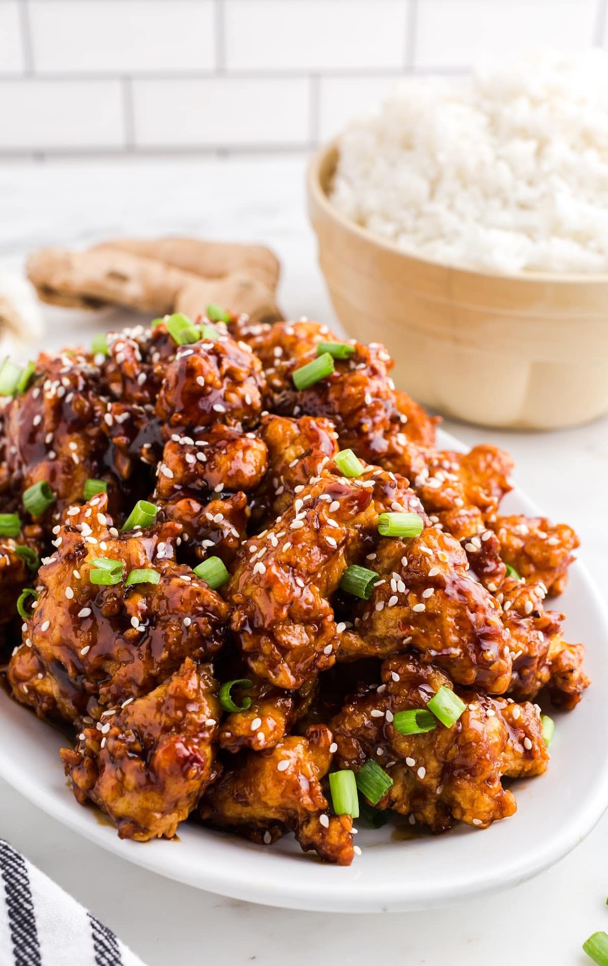 A plate full of General Tso Chicken