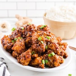 A plate full of General Tso Chicken