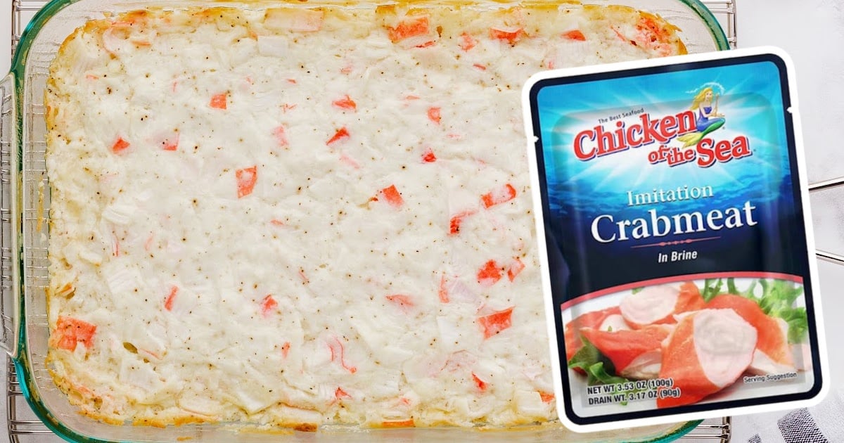 Imitation Crab Dip in a baking dish