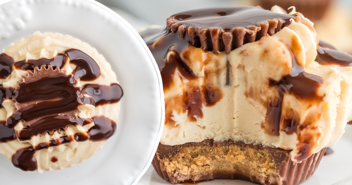 A close up picture of Mini Peanut Butter Cheesecake