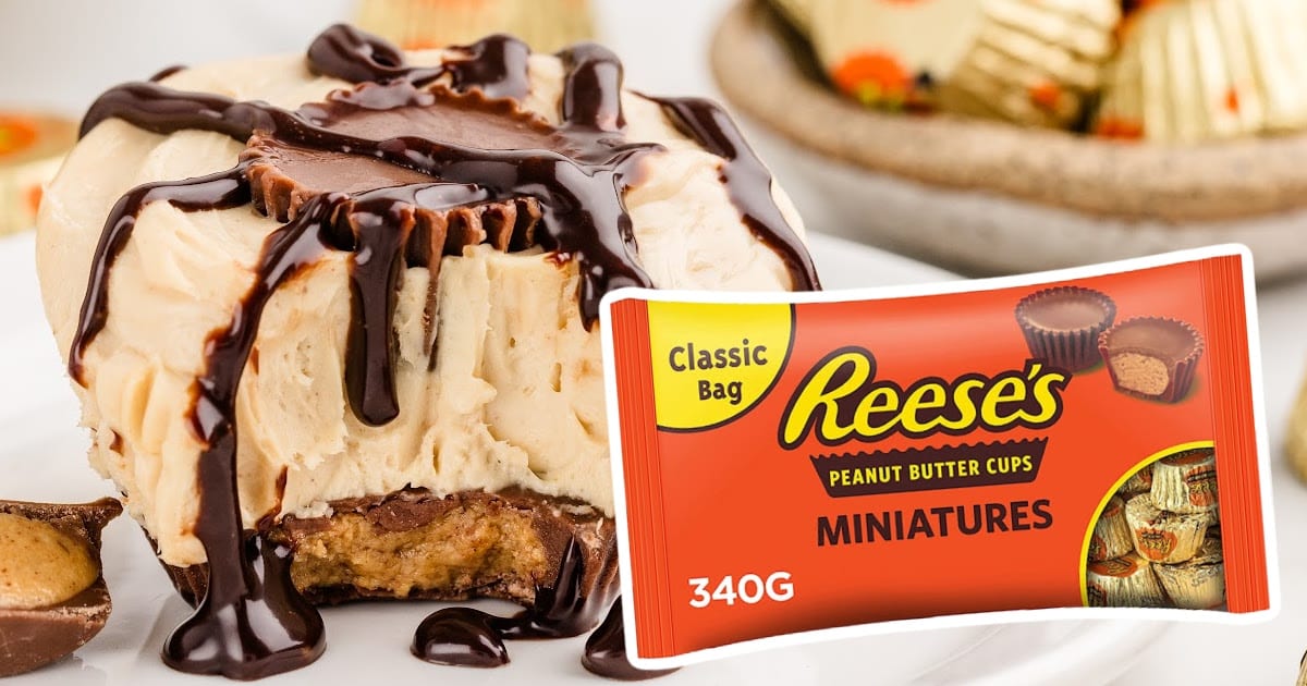 A close up picture of Mini Peanut Butter Cheesecake