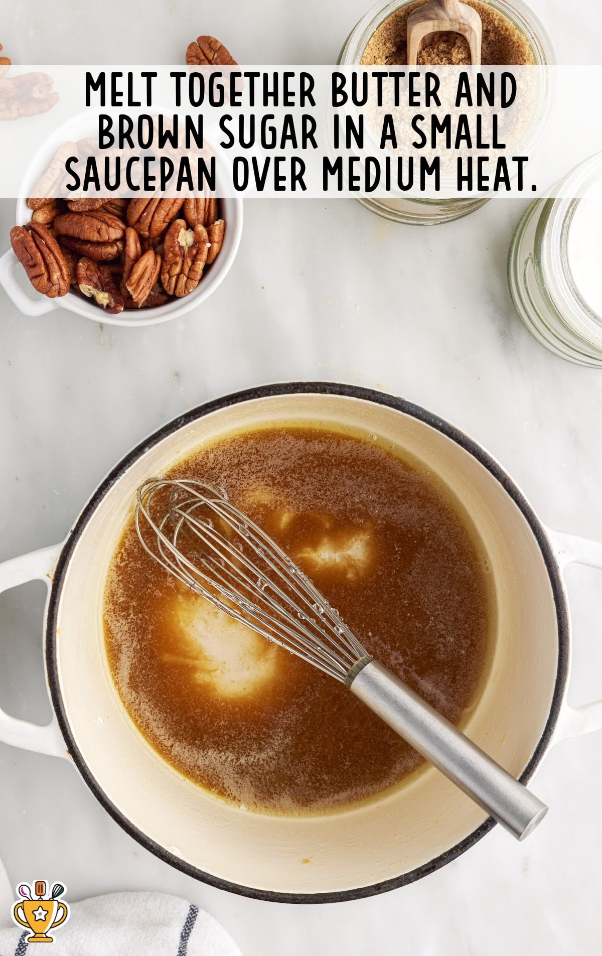 Butter and Brown sugar melted together in a saucepan