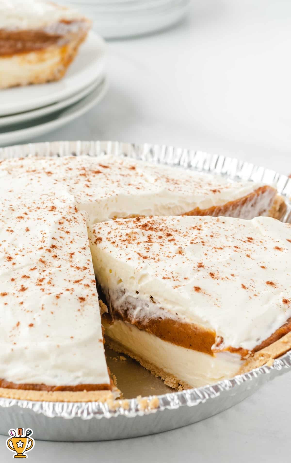 No Bake Pumpkin Pie in a foil