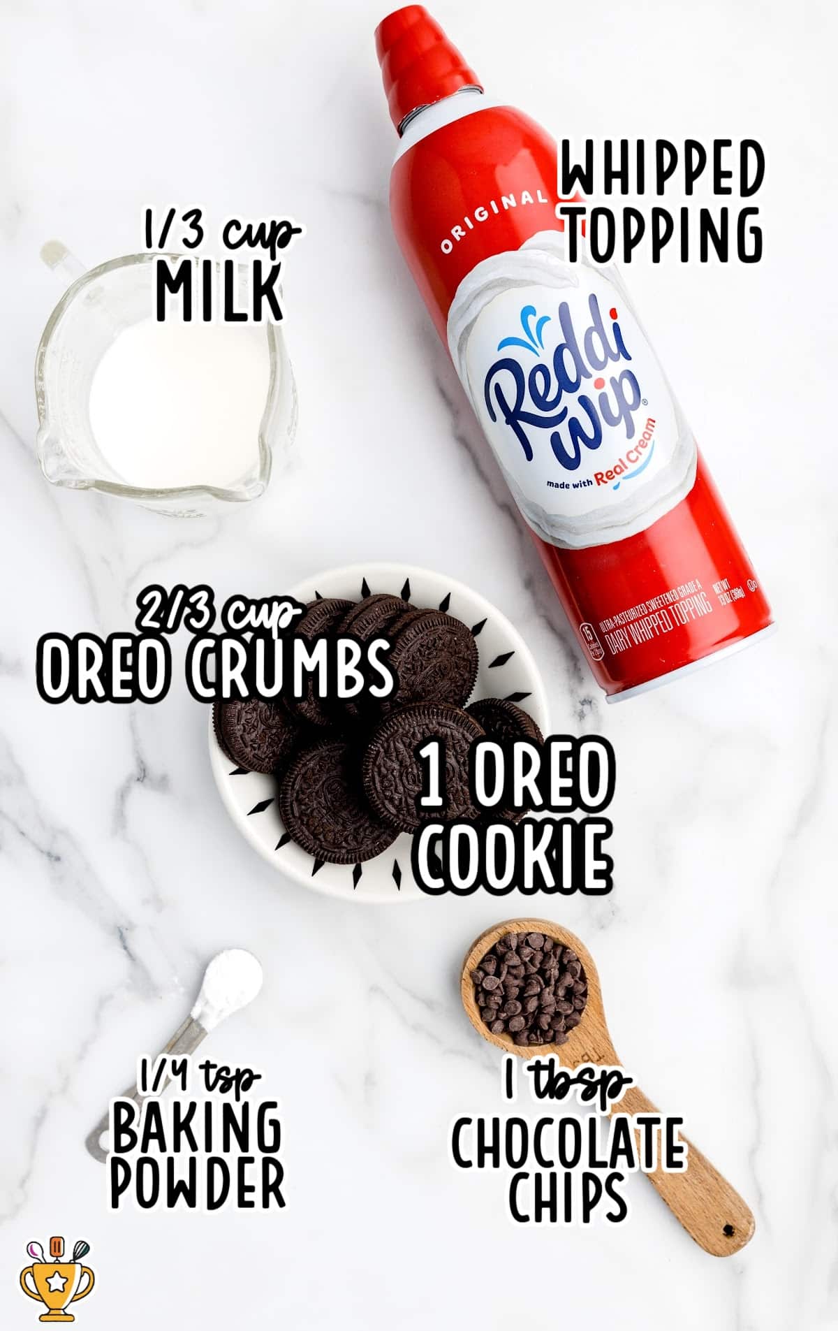 Ingredients for making Oreo Mug Cake