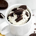 A mug full of Oreo Mug Cake