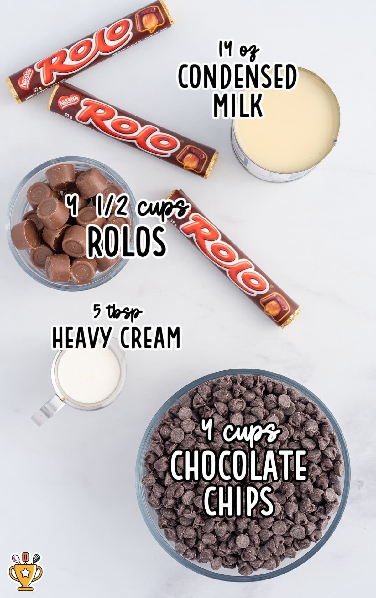 Ingredients for making Rolo Fudge