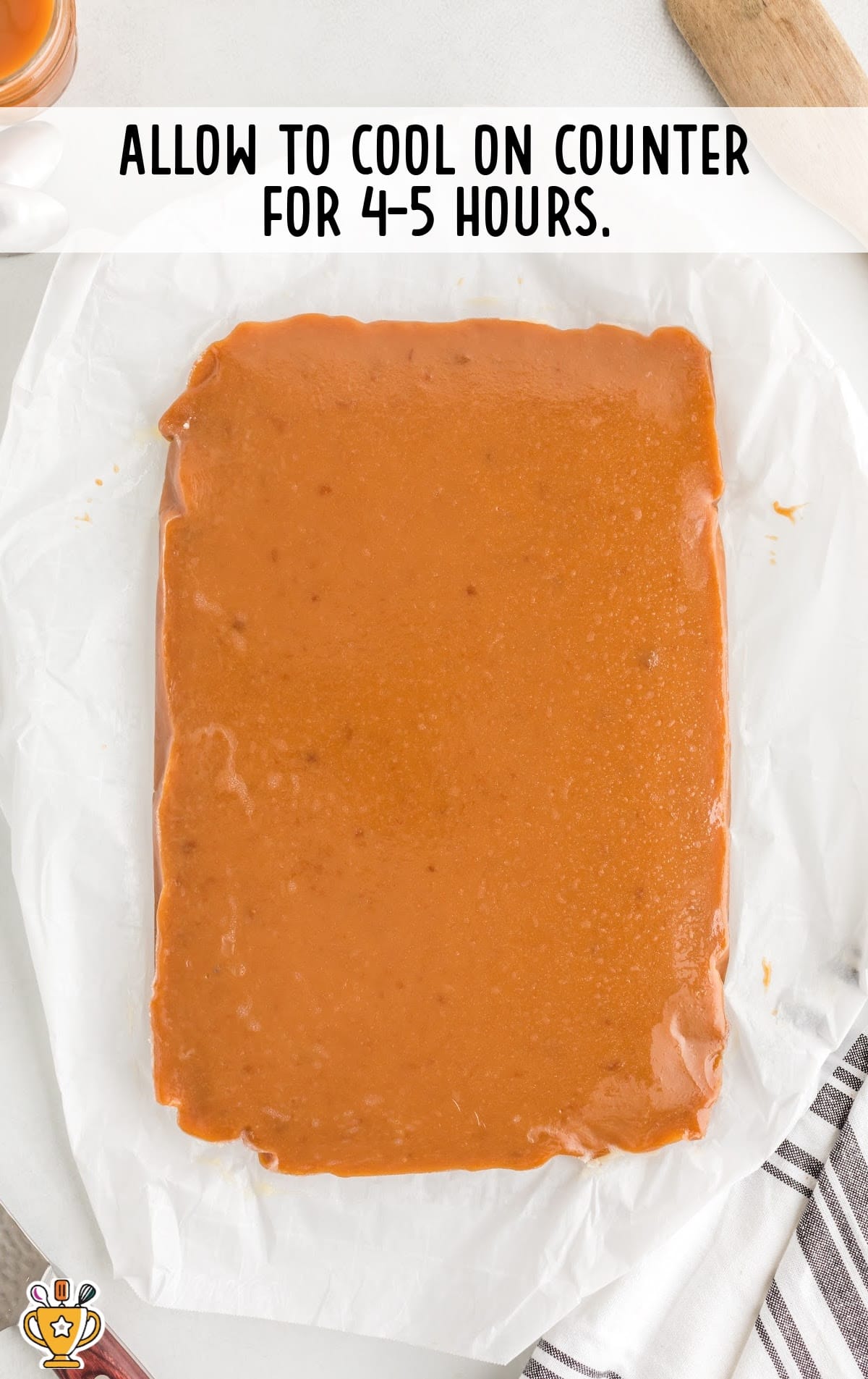 An already cooked Caramel left to cool