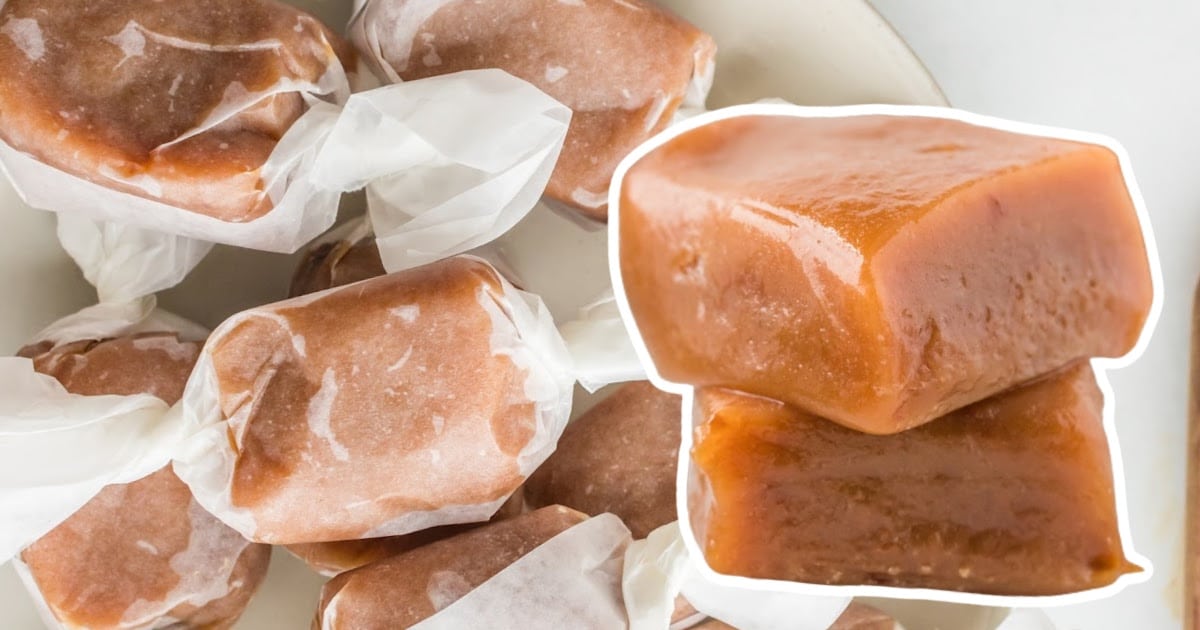 Caramels on a plate