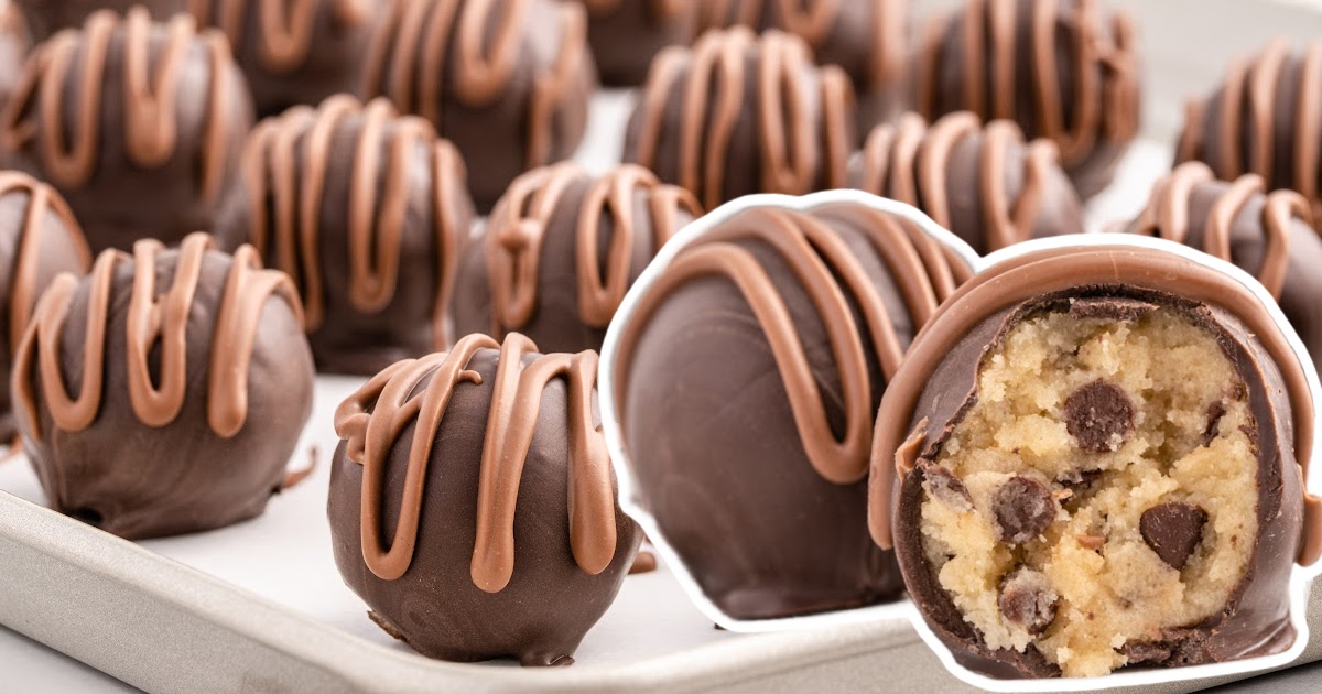 A plate of cookie dough truffles