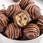 a close up of the truffles in a white bowl