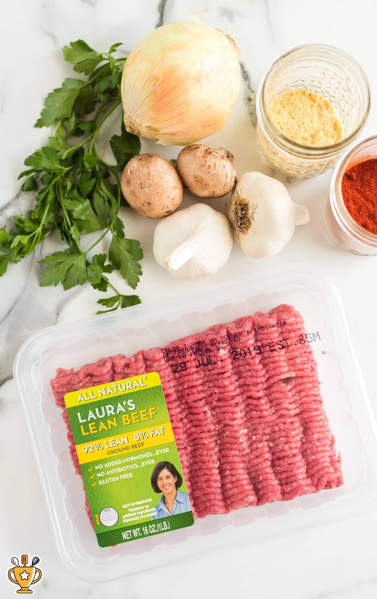 Ingredients for making Ground Beef Stroganoff