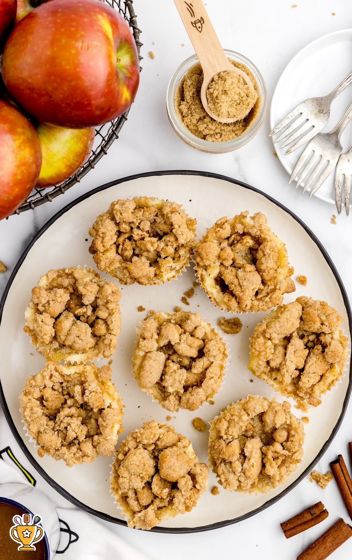 Mini Apple Cheesecakes on a plate