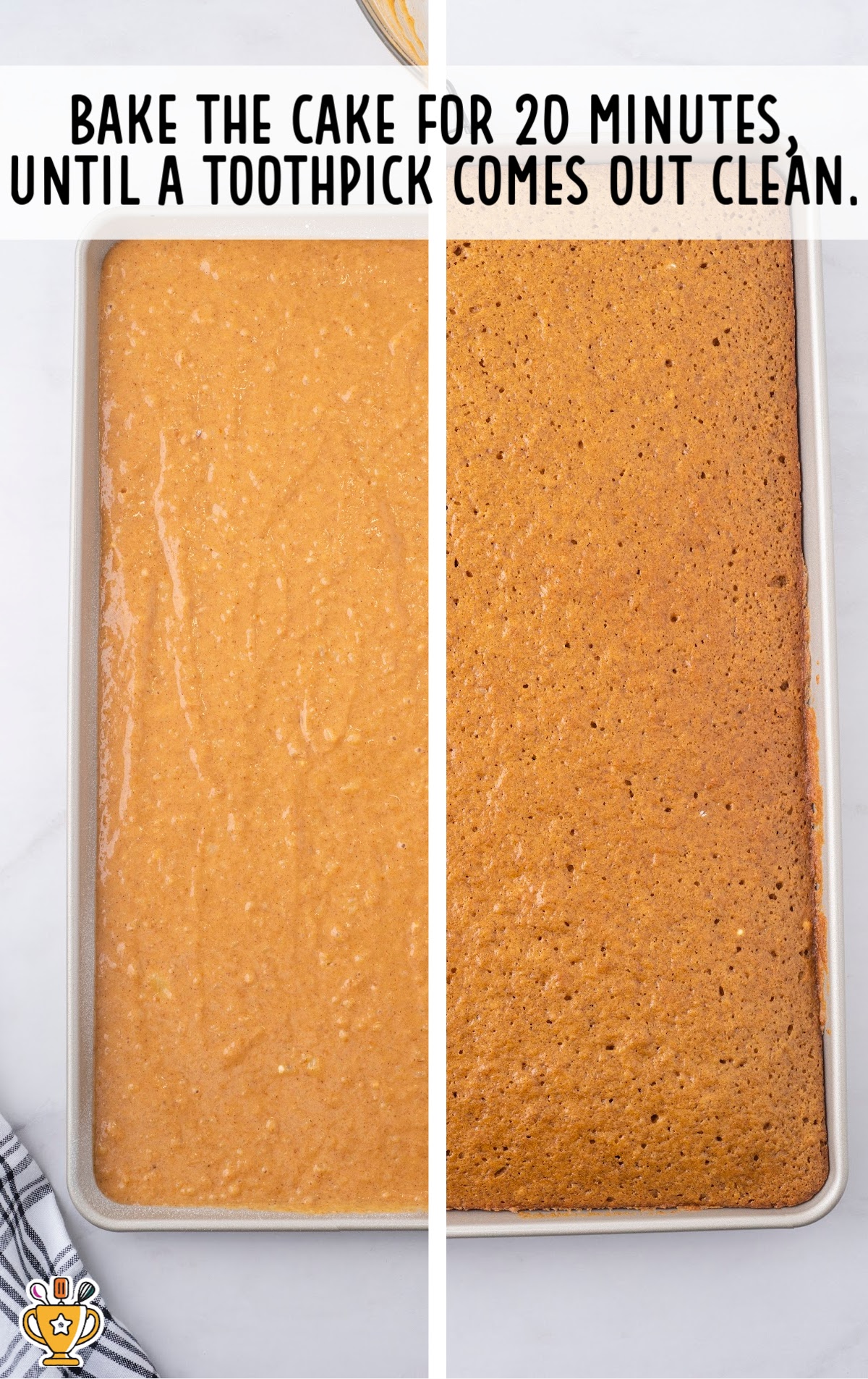 Pumpkin Sheet Cake in a baking pan