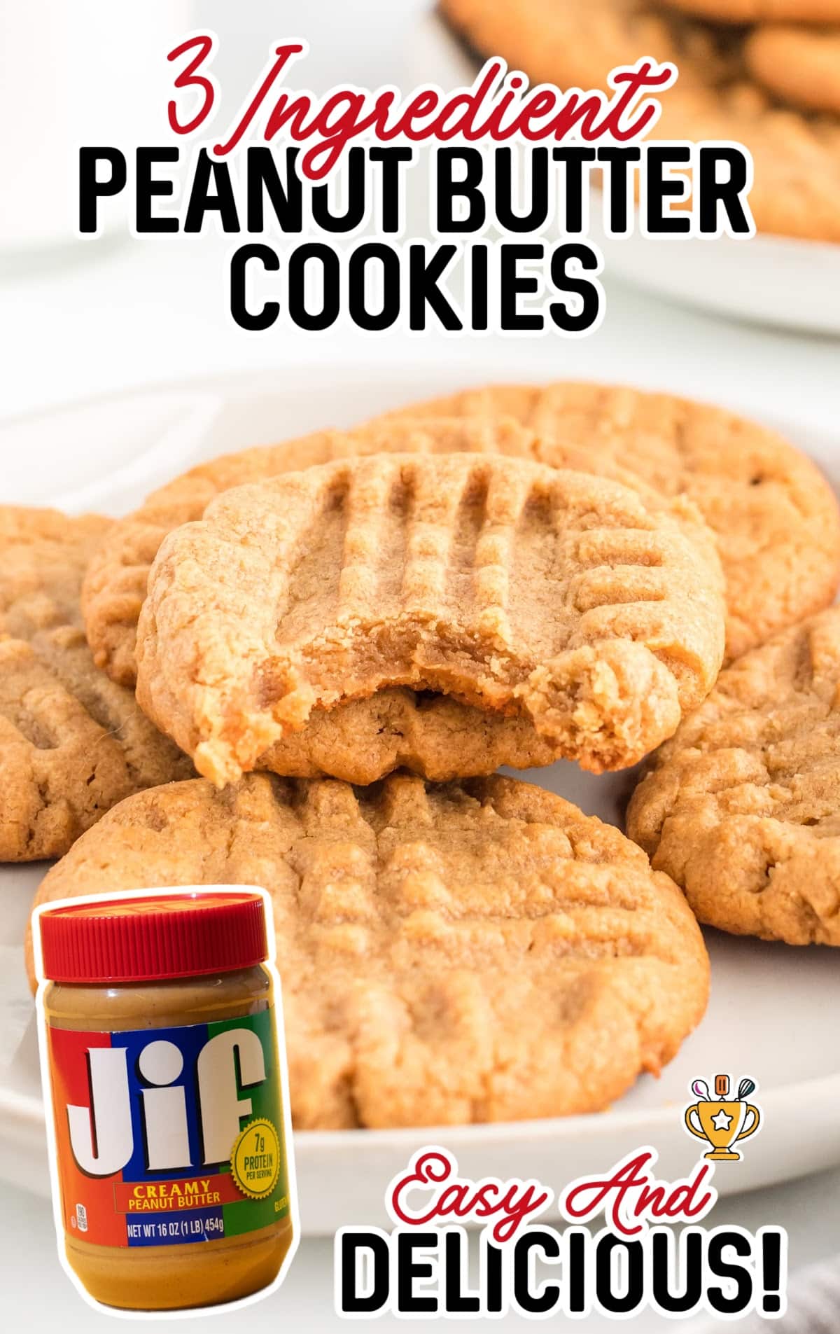 3 Ingredient Peanut Butter Cookies
