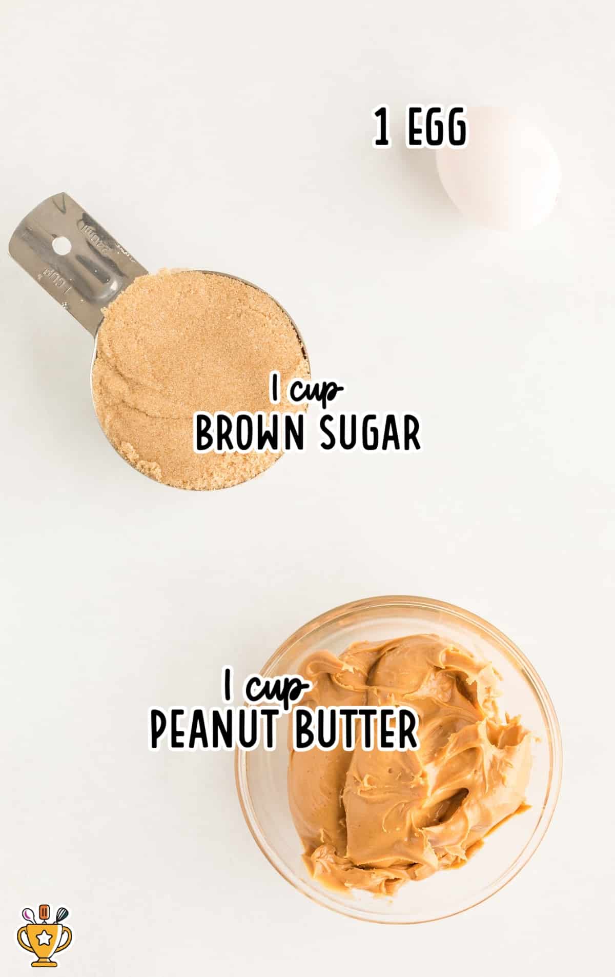 Ingredients for making 3 Ingredient Peanut Butter Cookies