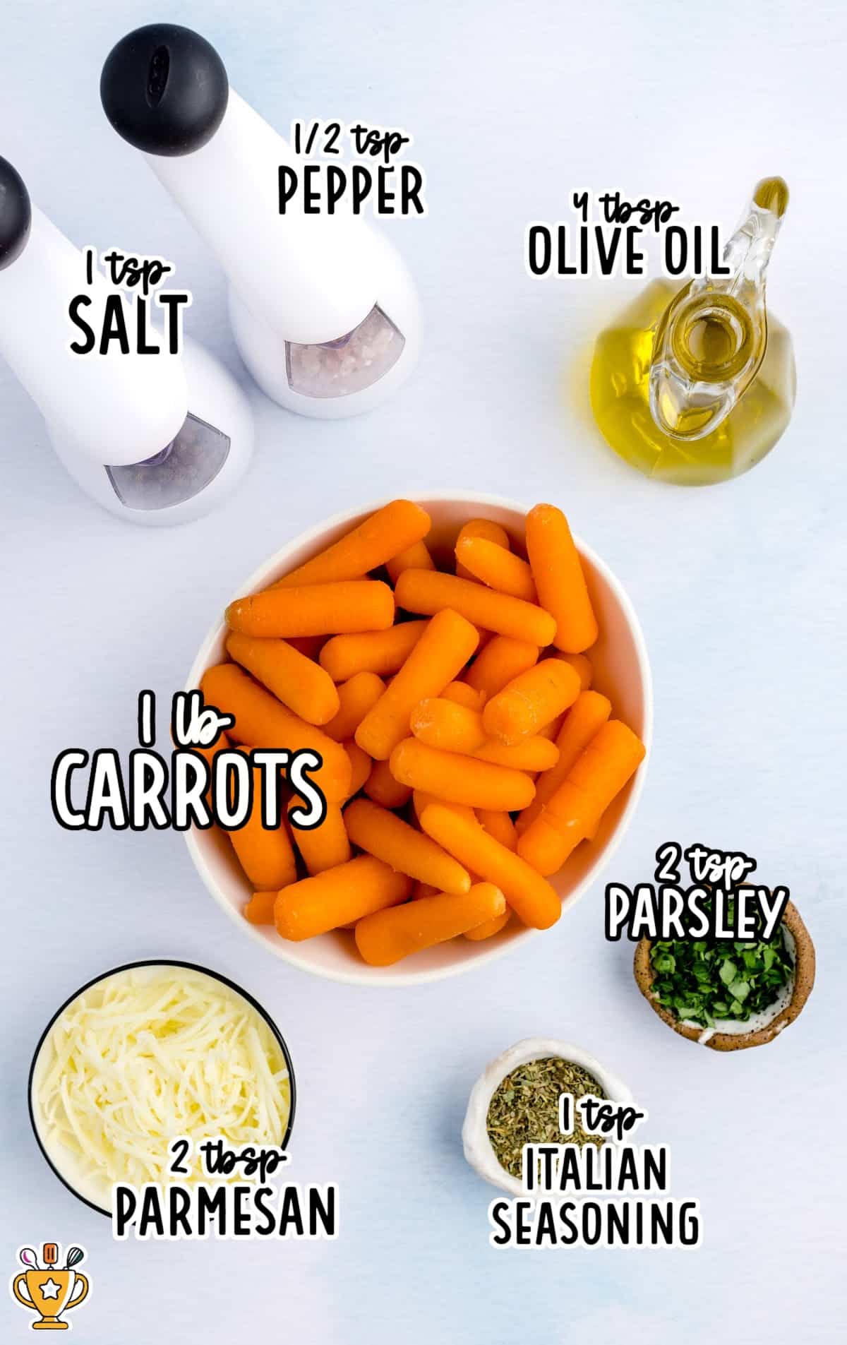 Ingredients for making Air Fryer Carrots