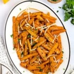 A plate full of Air Fryer Carrots