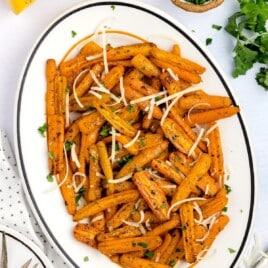 A plate full of Air Fryer Carrots