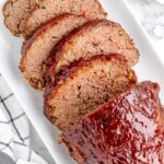 Air Fryer Meatloaf slices on a plate