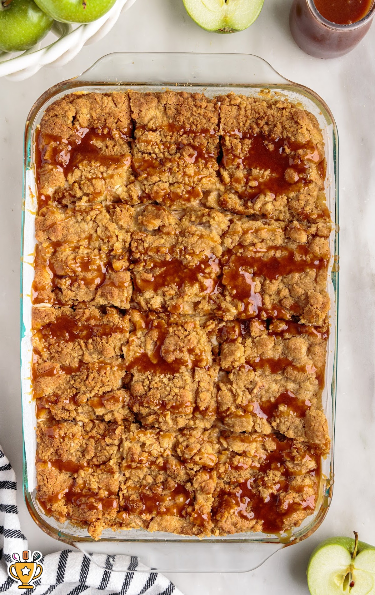 Apple Cheesecake Bars in a baking dish