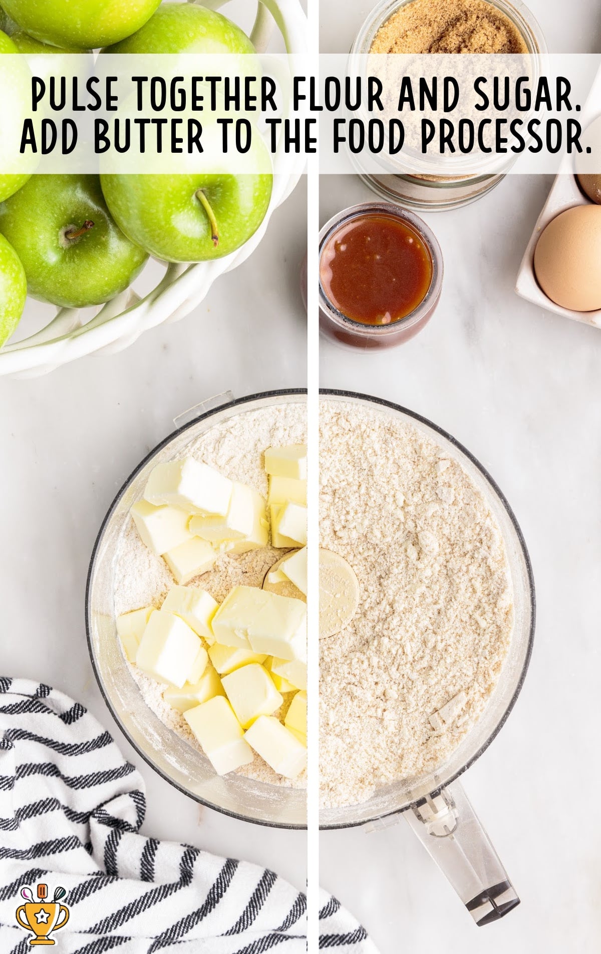 flour and sugar in a food processor