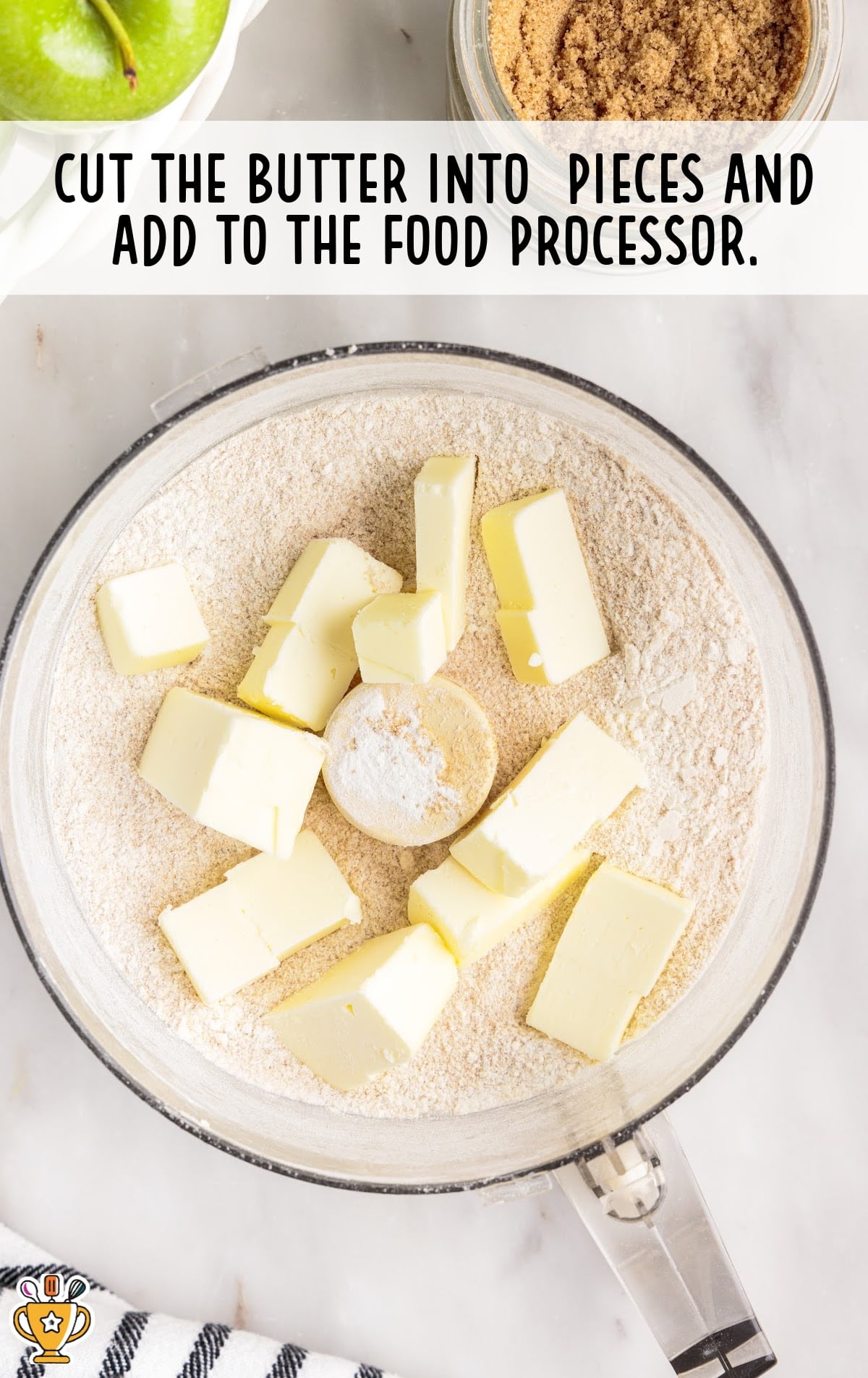 pieces of butter in the food processor