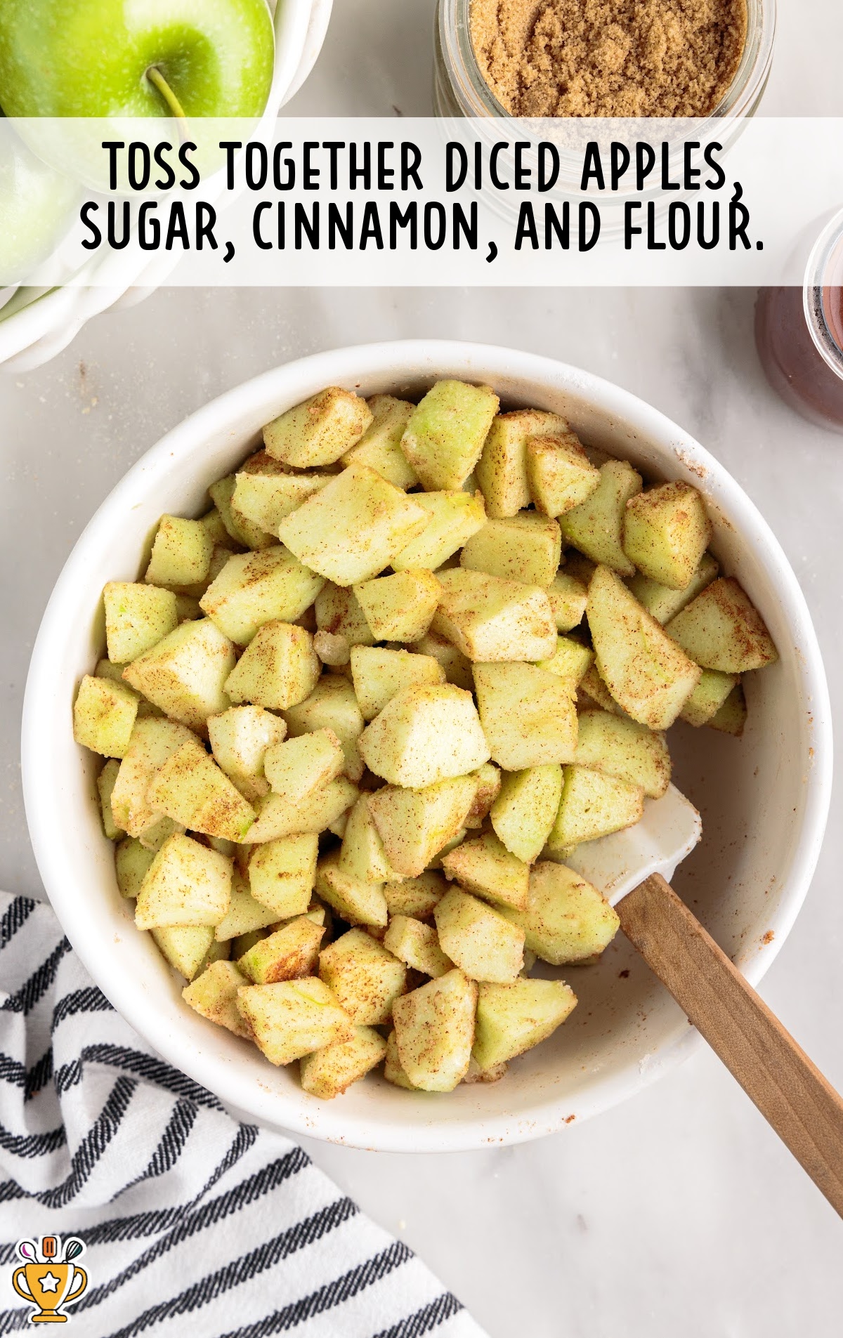 diced apples in a bowl