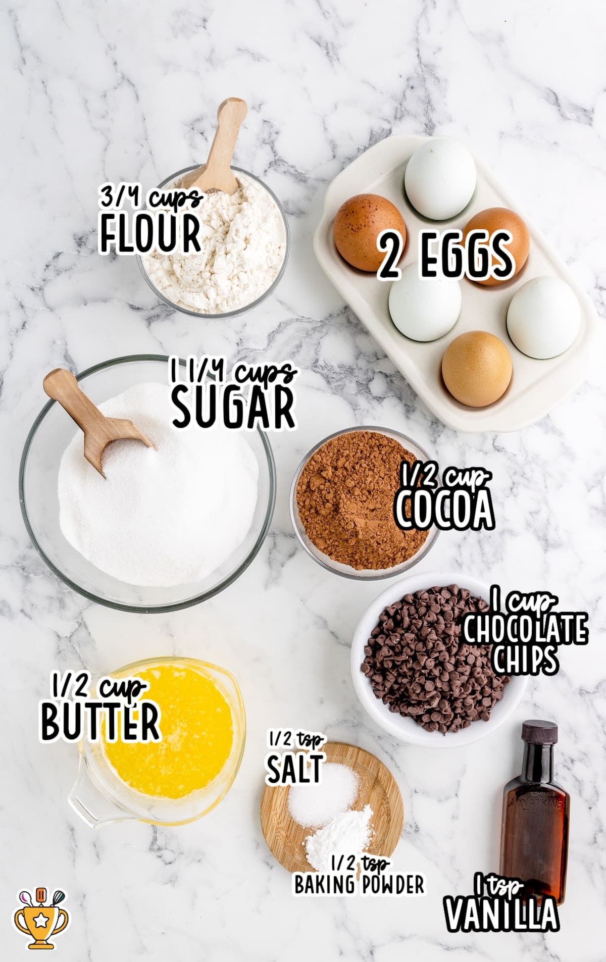 Ingredients for making Brownie Bites