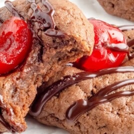 A close up photo of Chocolate Cherry Cookies
