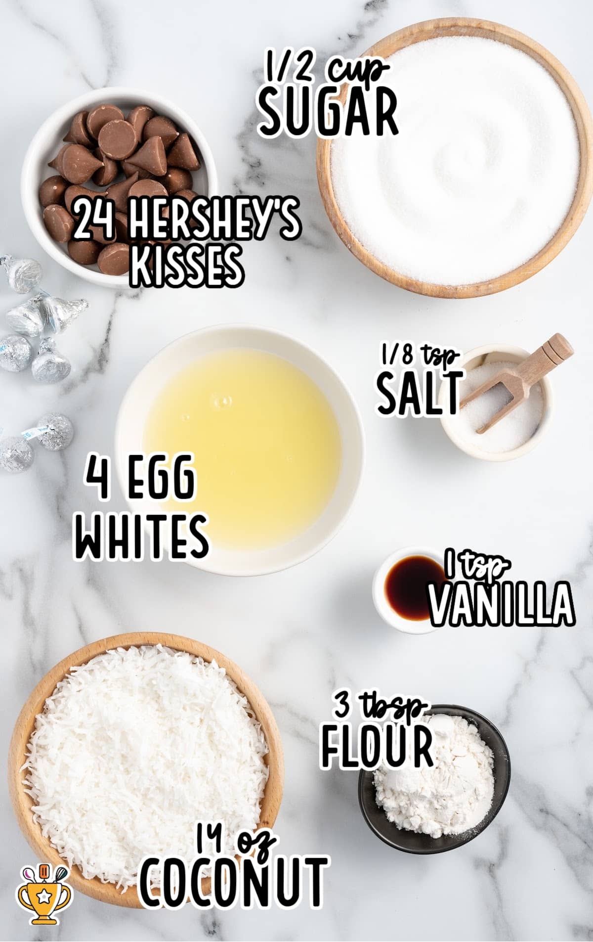 Ingredients for making Coconut Blossoms
