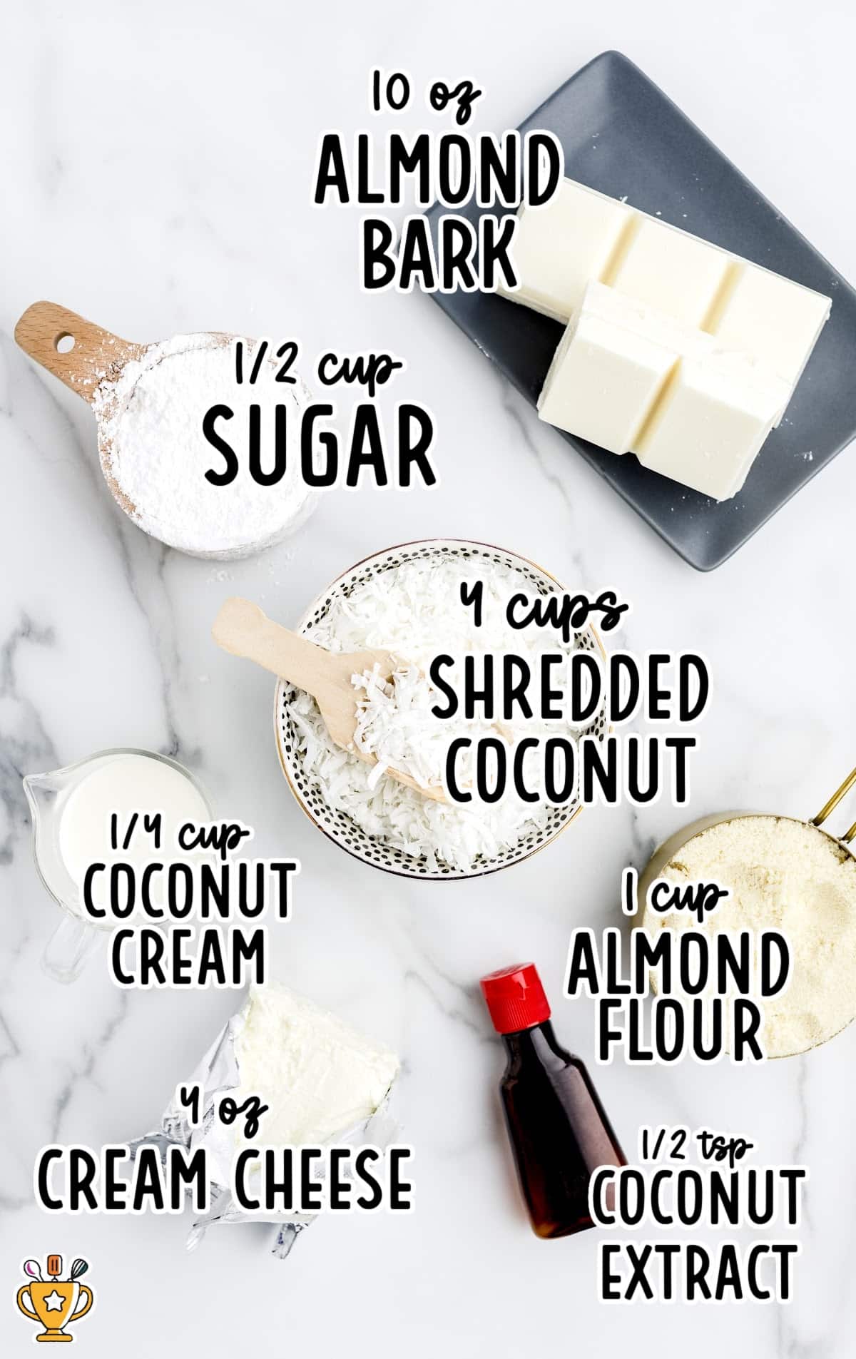 Ingredients for making Coconut Snowballs
