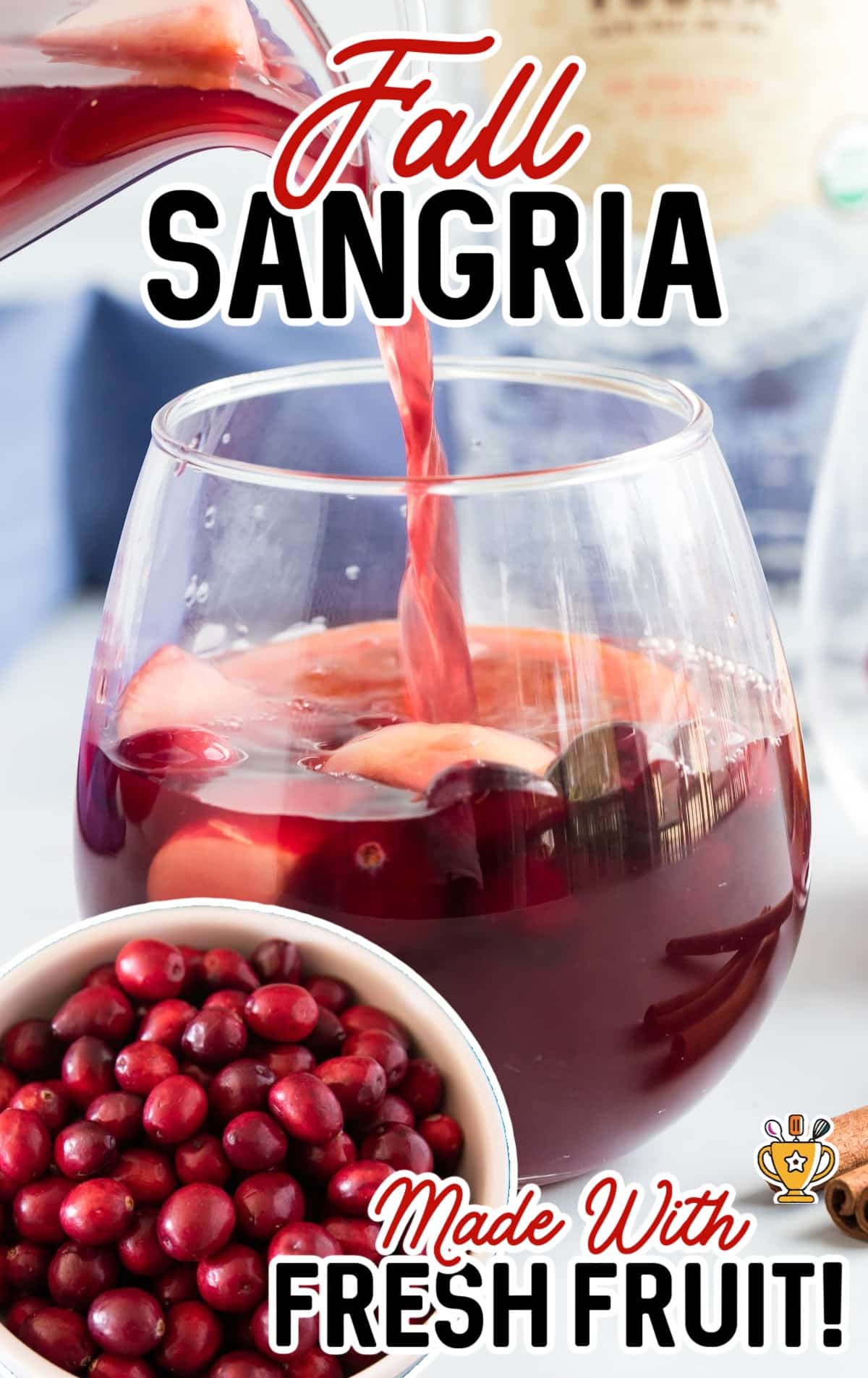 Fall Sangria in a glass