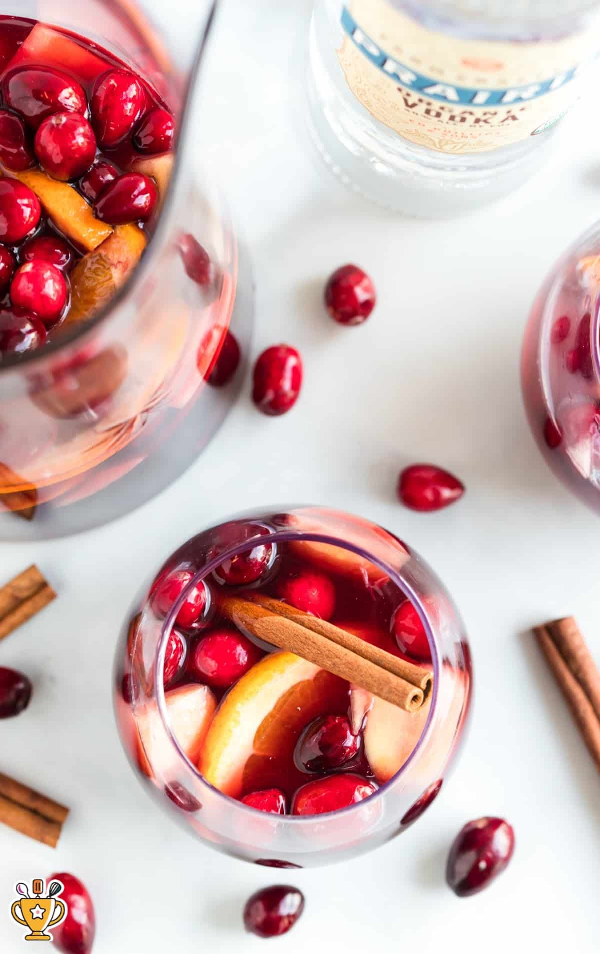Fall Sangria in a glass