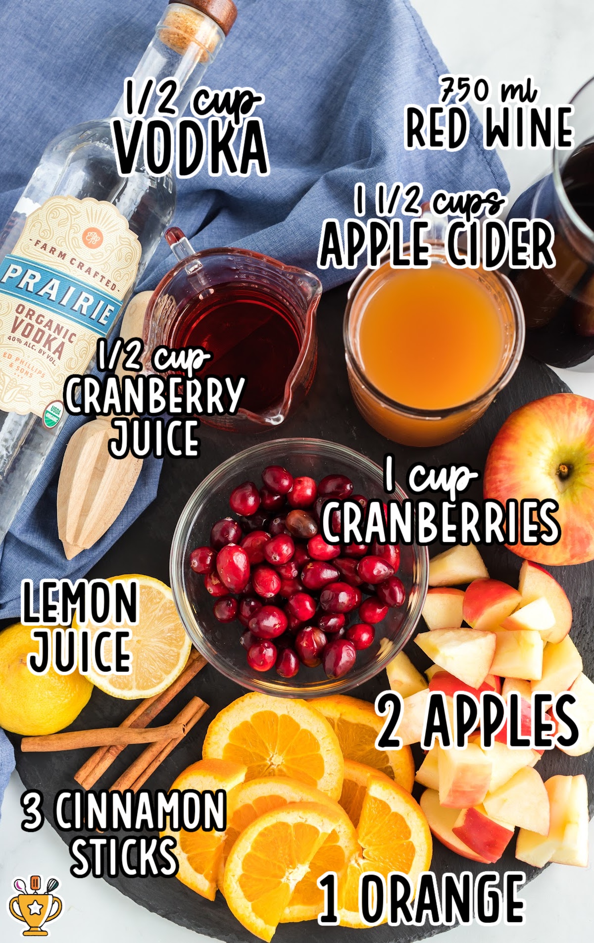 Ingredients for making Fall Sangria