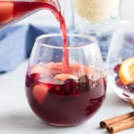 Fall Sangria being poured in a glass