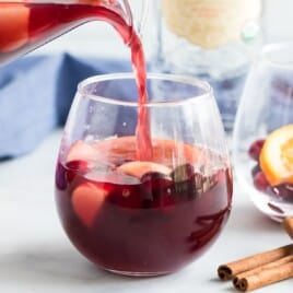 Fall Sangria being poured in a glass