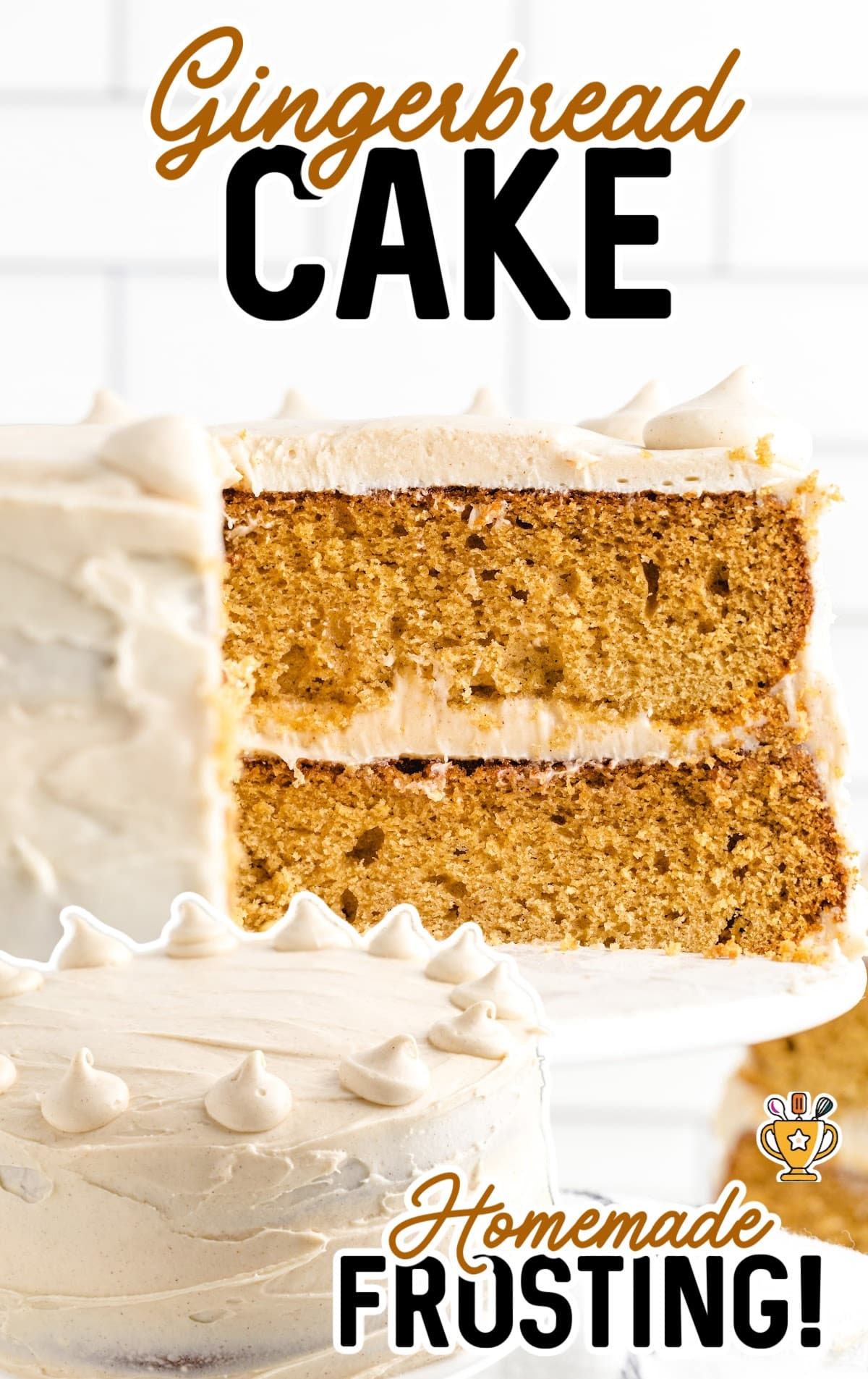 Gingerbread Cake and a piece of Gingerbread Cake