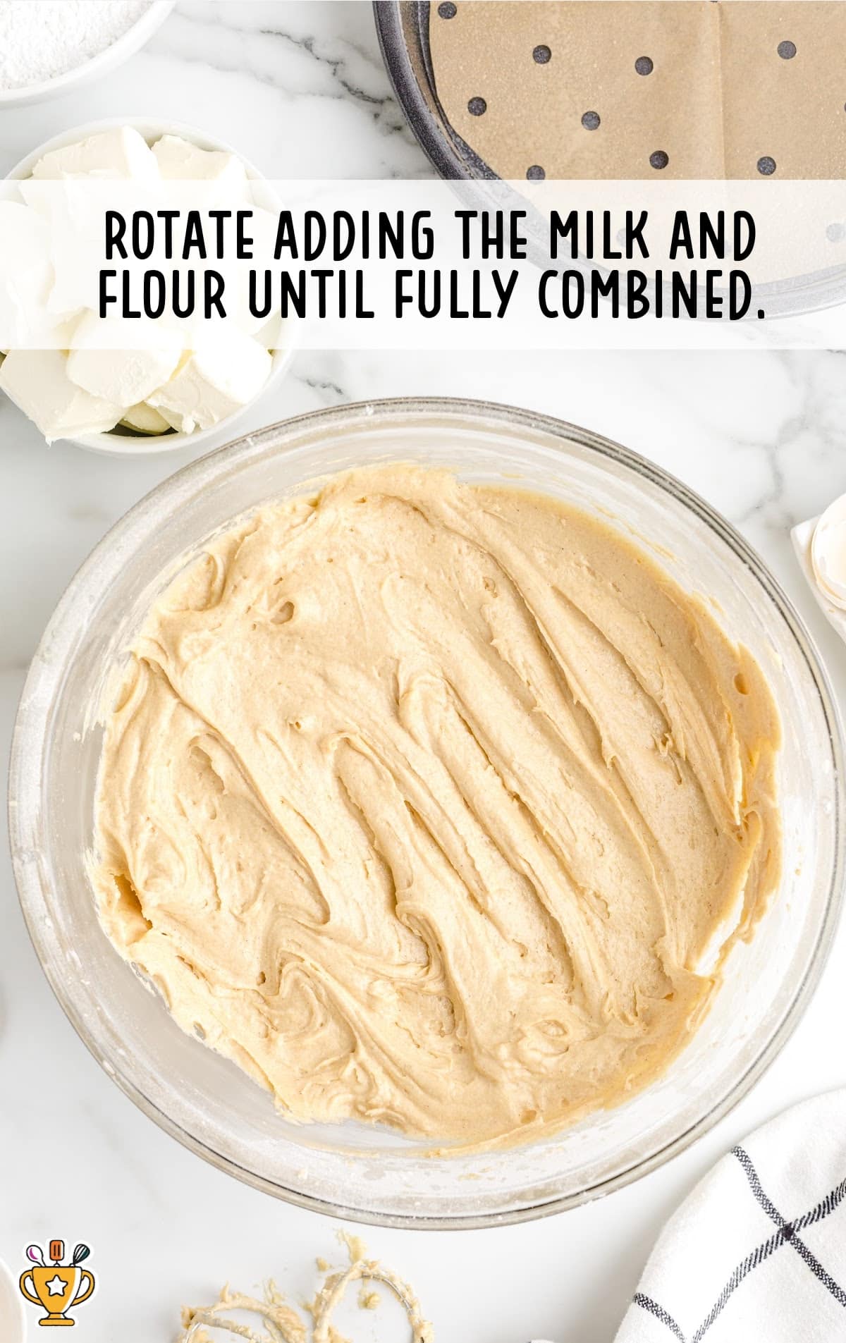 milk and flour added in the mixture
