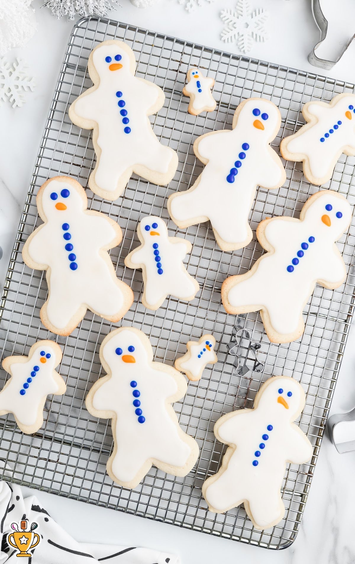 Gingerbread Man Sugar Cookies on a cooling wire