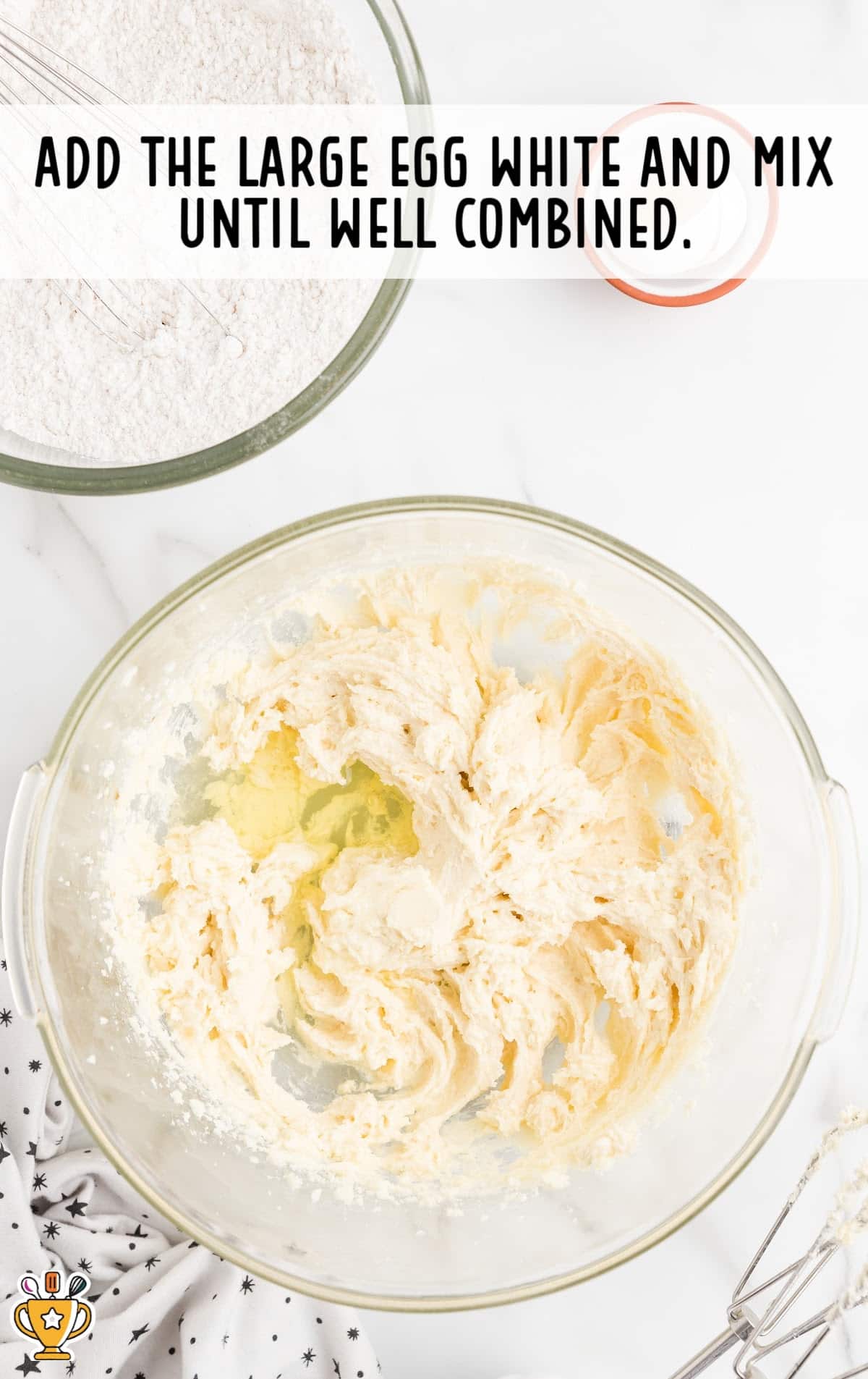 eggs and flour mixed in a bowl