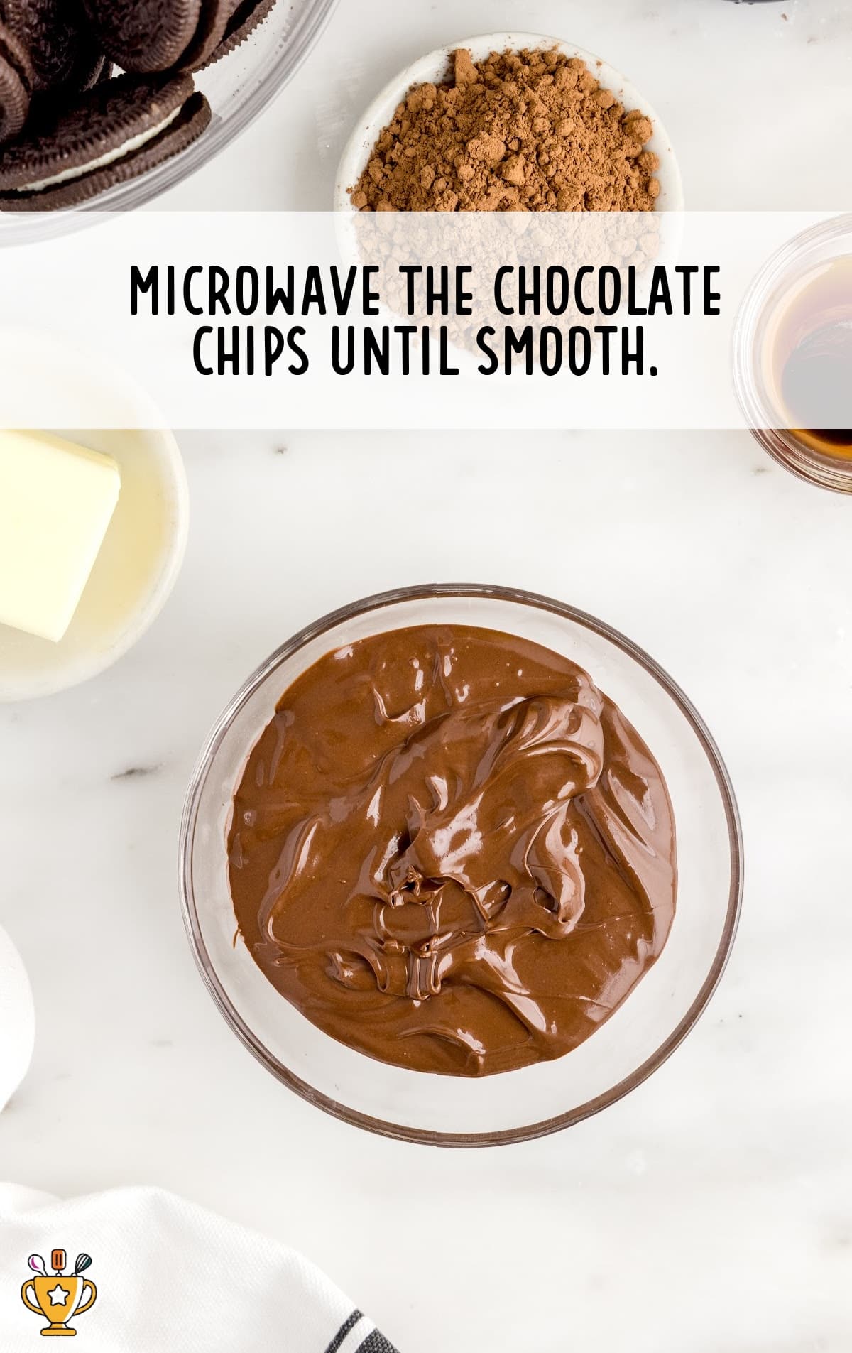 melted chocolate chips in a bowl