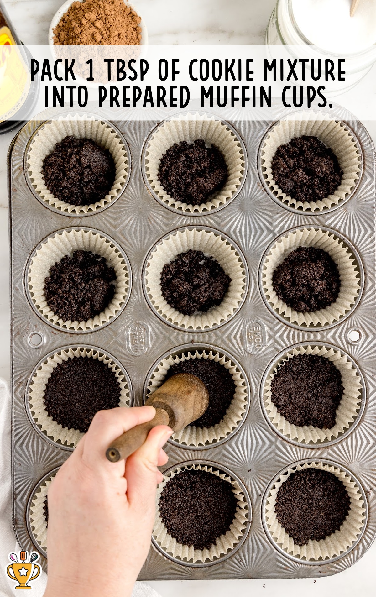 cookie mixture in muffin cups