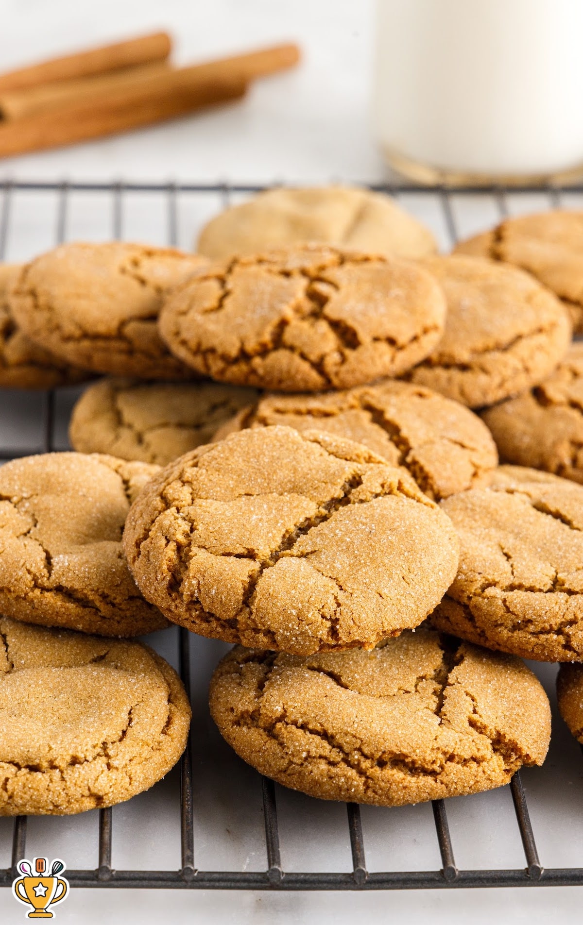 Molasses Cookies on a rack